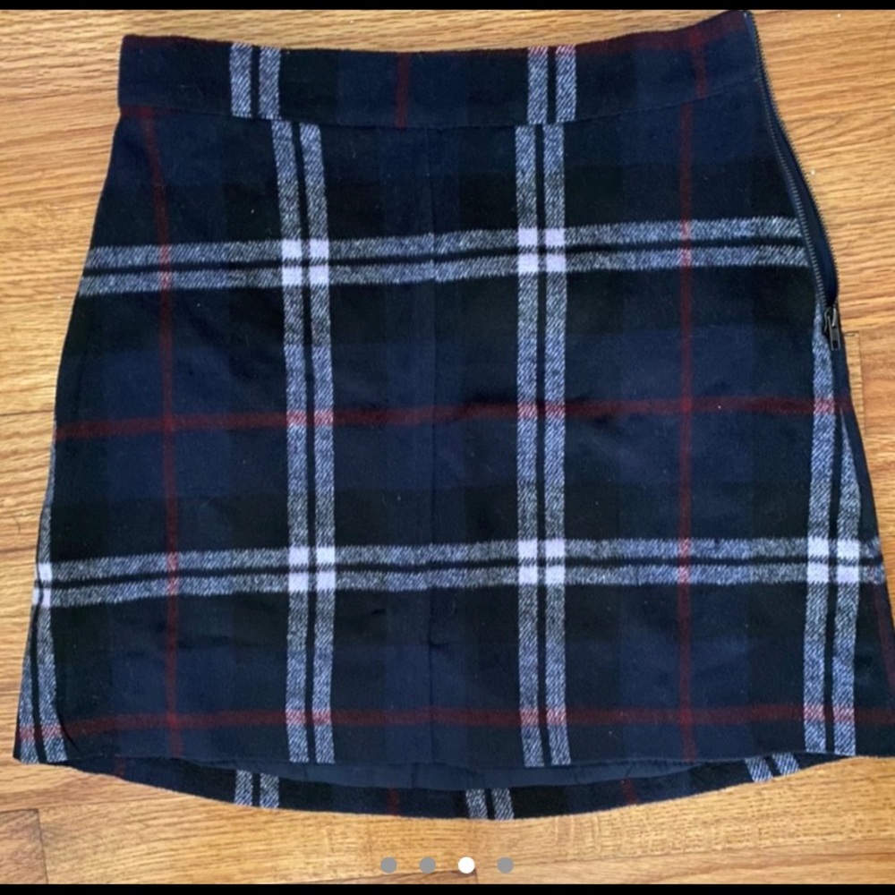 lulus navy plaid skirt